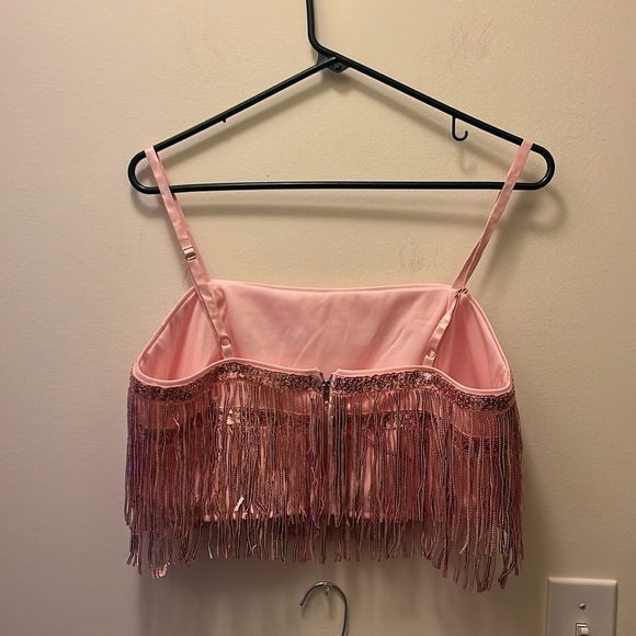 Altard state pink sequin Fringe Two-Piece Set size large - Picture 5 of 16